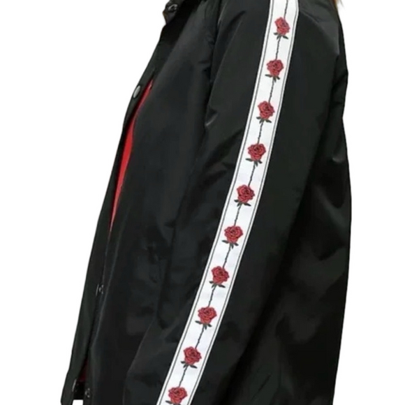 Empyre Leona Black Jacket with Rose Sleeve Size M - Picture 2 of 10